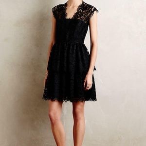 Shoshanna black lace dress size 2